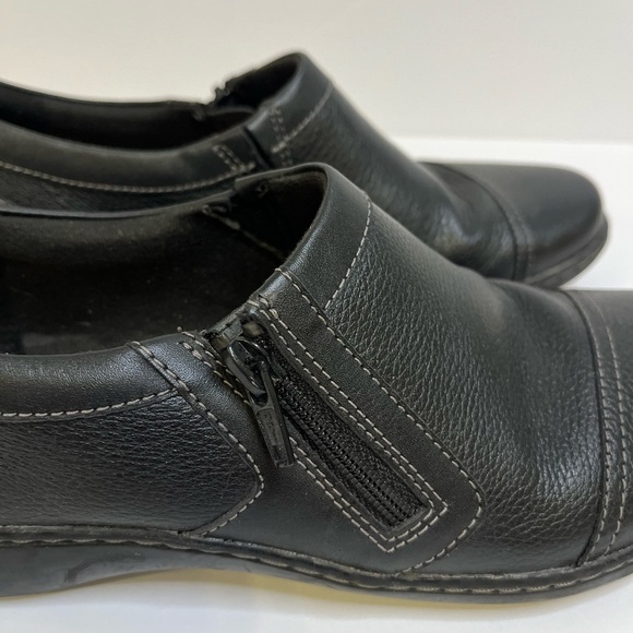 Clarks Cora Giny Black Leather Casual Loafers Size 8.5 - Picture 7 of 15